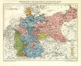Übersichtskarte der Rechtsgebiete im Deutschen Reiche historische Landkarte Lithographie ca. 1903