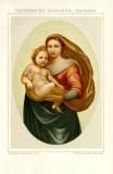 Sixtinische Madonna von Raffael historische Bildtafel...