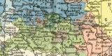 Historische Karte von Preussen historische Landkarte Lithographie ca. 1904