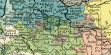 Historische Karte von Preussen historische Landkarte Lithographie ca. 1912