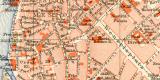 Prag historischer Stadtplan Karte Lithographie ca. 1903