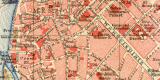 Prag historischer Stadtplan Karte Lithographie ca. 1907