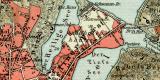 Potsdam und Umgebung historischer Stadtplan Karte Lithographie ca. 1905