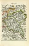 Posen historische Landkarte Lithographie ca. 1908