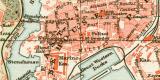 Plymouth und Umgebung historischer Stadtplan Karte Lithographie ca. 1904