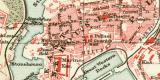 Plymouth und Umgebung historischer Stadtplan Karte Lithographie ca. 1905