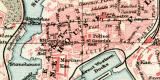 Plymouth Stadtplan Lithographie 1907 Original der Zeit