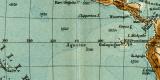 Planigloben der Erde I. historische Landkarte Lithographie ca. 1903