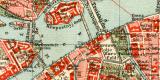 St. Petersburg Stadtplan Lithographie 1903 Original der Zeit