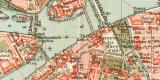 St. Petersburg historischer Stadtplan Karte Lithographie ca. 1904