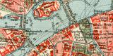 St. Petersburg Stadtplan Lithographie 1912 Original der Zeit