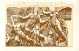 Athenagruppe vom Zeusaltar zu Pergamon historische Bildtafel Lithographie ca. 1904