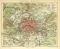 Paris und Umgebung historischer Stadtplan Karte Lithographie ca. 1905