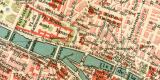 Paris historischer Stadtplan Karte Lithographie ca. 1905