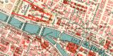 Paris historischer Stadtplan Karte Lithographie ca. 1906
