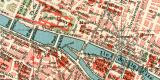 Paris historischer Stadtplan Karte Lithographie ca. 1911
