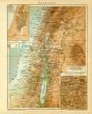 Palästina historische Landkarte Lithographie ca. 1905