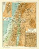 Palästina Karte Lithographie 1906 Original der Zeit