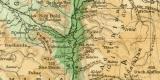 Palästina historische Landkarte Lithographie ca. 1908