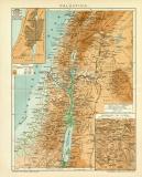 Palästina historische Landkarte Lithographie ca. 1910