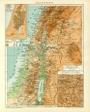 Palästina historische Landkarte Lithographie ca. 1912