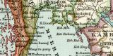 Ostindien II. Hinterindien historische Landkarte Lithographie ca. 1906