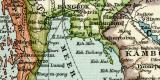 Ostindien II. Hinterindien historische Landkarte Lithographie ca. 1910
