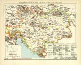 Militärdislokation in Österreich-Ungarn historische Militärkarte Lithographie ca. 1910