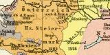 Österreich-Ungarn historische Karte Lithographie...