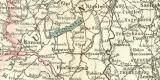 Politische Übersichtskarte von Österreich-Ungarn historische Landkarte Lithographie ca. 1900