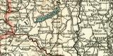 Politische Übersichtskarte von Österreich-Ungarn historische Landkarte Lithographie ca. 1910