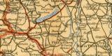 Übersichtskarte der Eisenbahnen in Österreich-Ungarn historische Landkarte Lithographie ca. 1905