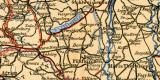 Übersichtskarte der Eisenbahnen in Österreich-Ungarn historische Landkarte Lithographie ca. 1910