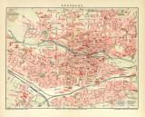 Nürnberg historischer Stadtplan Karte Lithographie...
