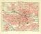 Nürnberg historischer Stadtplan Karte Lithographie ca. 1907