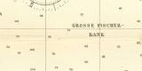 Seekarte der Nordsee historische Seekarte Lithographie ca. 1904