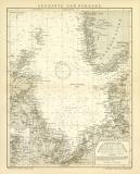 Seekarte der Nordsee Karte Lithographie 1904 Original der...