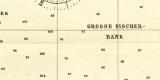 Seekarte der Nordsee historische Seekarte Lithographie ca. 1911