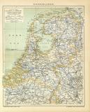Niederlande historische Landkarte Lithographie ca. 1903