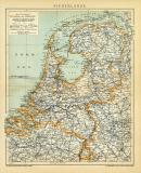 Niederlande historische Landkarte Lithographie ca. 1905