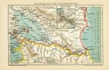 Nicaragua- und Panamakanal historische Landkarte...