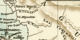 Nicaragua & Panama Kanal Karte Lithographie 1905...