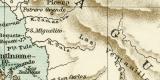 Nicaragua- und Panamakanal historische Landkarte Lithographie ca. 1912
