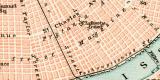 Neuorleans und Mississippidelta historischer Stadtplan Karte Lithographie ca. 1904
