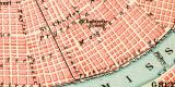 Neuorleans und Mississippidelta historischer Stadtplan Karte Lithographie ca. 1905