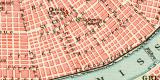 Neuorleans und Mississippidelta historischer Stadtplan Karte Lithographie ca. 1910