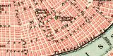 Neuorleans und Mississippidelta historischer Stadtplan Karte Lithographie ca. 1912