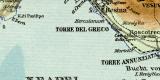 Neapel & Umgebung Stadtplan Lithographie 1906...