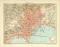 Neapel historischer Stadtplan Karte Lithographie ca. 1902