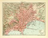 Neapel historischer Stadtplan Karte Lithographie ca. 1911